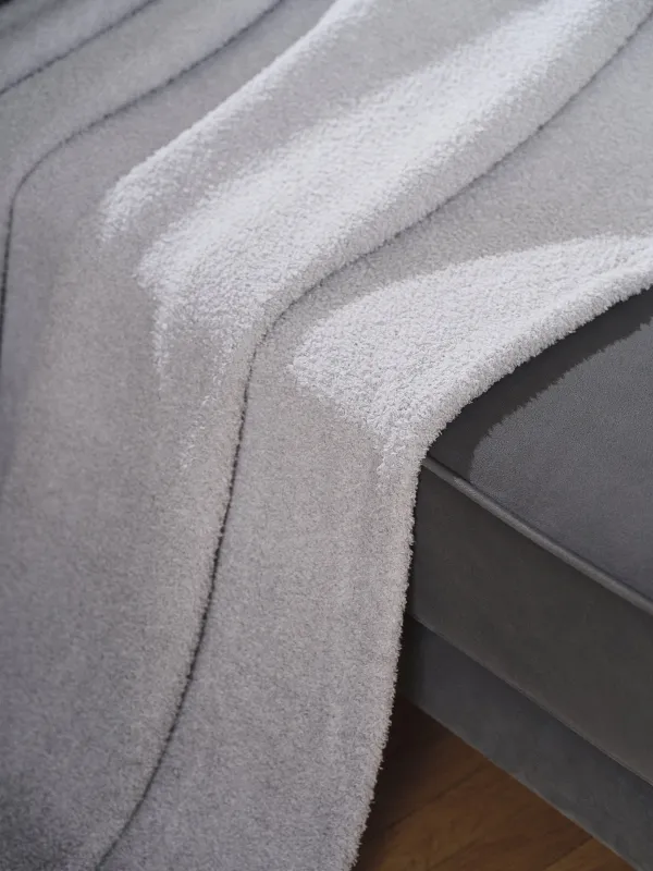 Плед, 130х170 см, двусторонний, полиэстер, светло-серый, Neutral, image-2