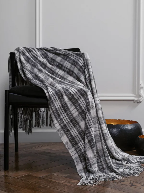 Жамылғы, 130х170 см, шашағы бар, шенилл, ақ-қоңыр, Тор, Hazel, image-3