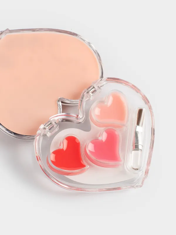 Набор блеск для губ, 3 мл, с кисточкой, увлажняющий, Сердце, Cosmetic kids, image-3