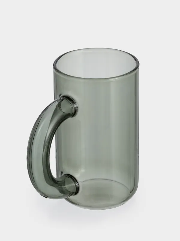 Кружка, 360 мл, стекло Б, серая, Clear grey, image-3