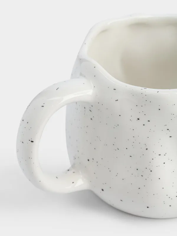 Саптыаяқ, 450 мл, керамика, сүт түстес, дақты, Жиегі тегіс емес, Crumple speckled, image-1