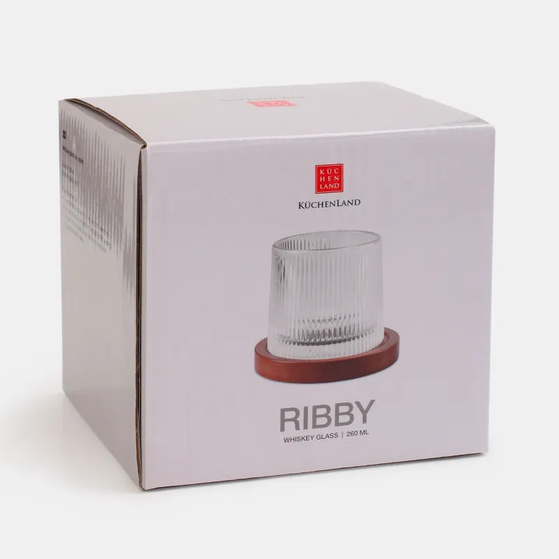 Виски стақаны, 9 см, 260 мл, тұғырда, шыны Р/ағаш, Ribby, image-4