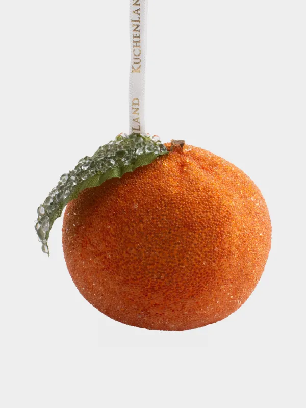 Игрушка елочная, 7 см, пенопласт, оранжевая, Мандарин, Fruits, image-0