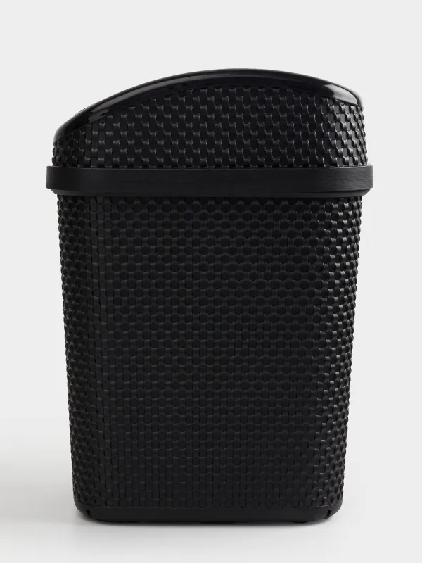 Қоқыс контейнері, 10 л, пластик, тікбұрышты, қара, Nickel, image-2