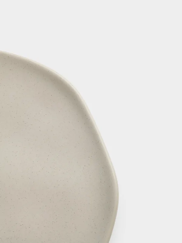 Тарелка обеденная, 27 см, керамика K, бежевая, Мятый эффект, Crumple creme, image-2
