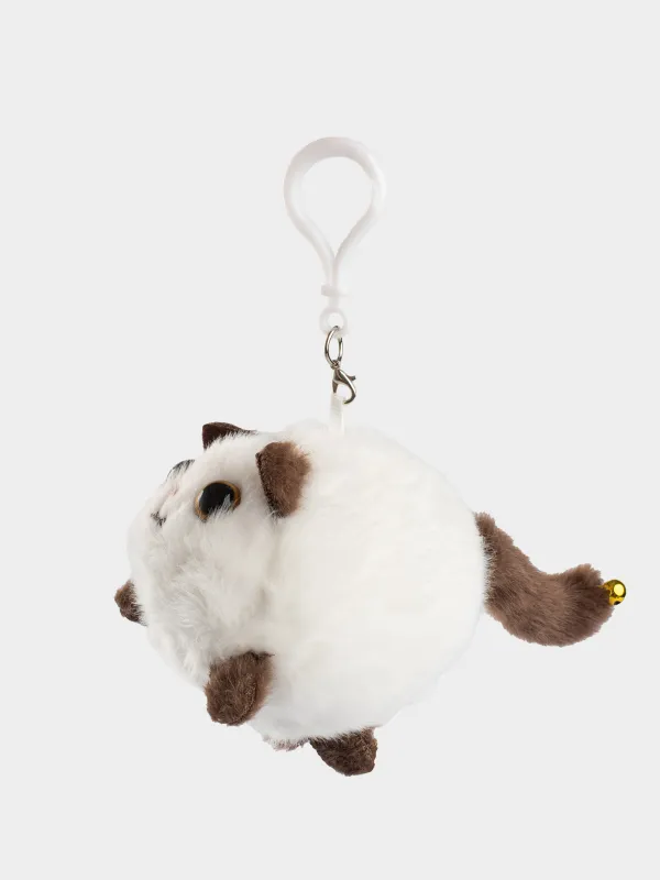 Салпыншақ, 9 см, жұмсақ, бұралатын, полиэстер/пластик, ақ, Мысық, Cat, image-4