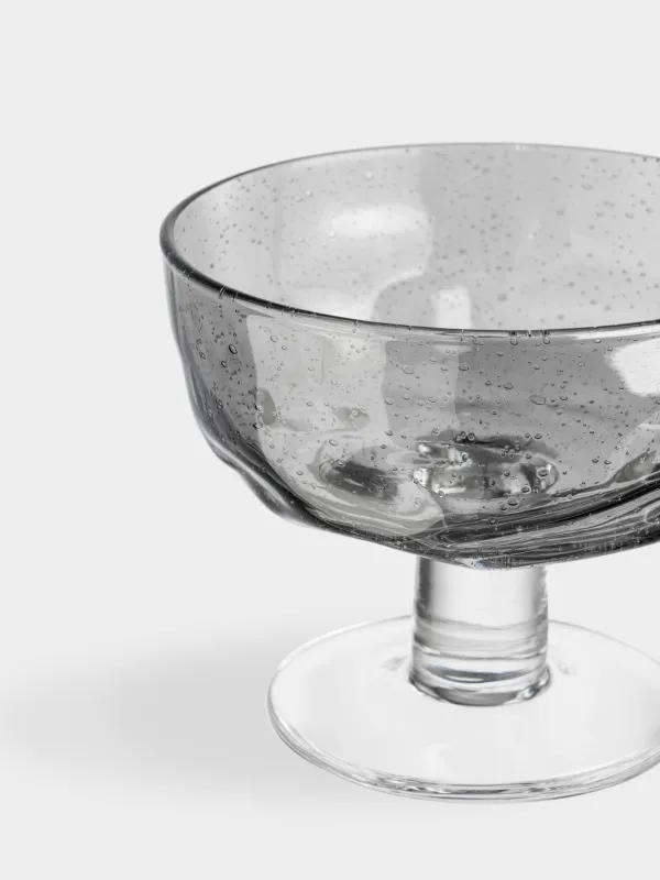 Креманка, 9 см, 340 мл, стекло, серая, Drip, image-1