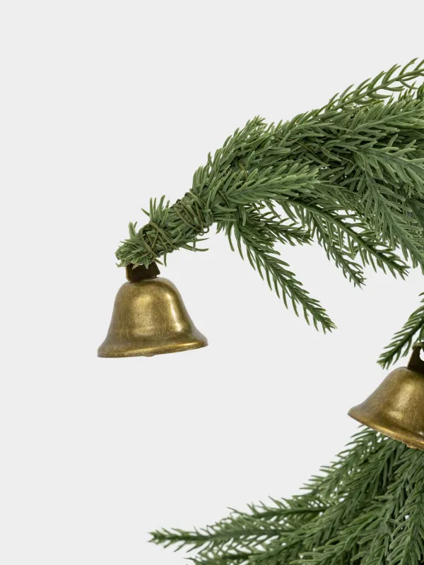 Ель искусственная, 35 см, пластик, Ель с бантиками и колокольчиком, Conifer curved, image-1