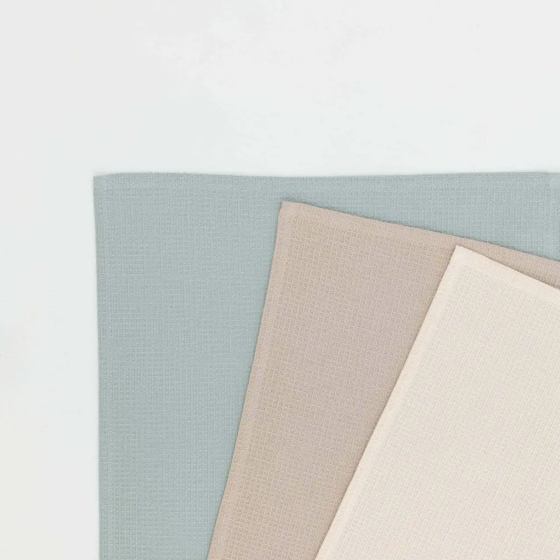 Ас үй сүлгісі, 40х60 см, 3 дана, мақта, ментол/қоңыр/сарғылт-қоңыр, Waffle, image-1