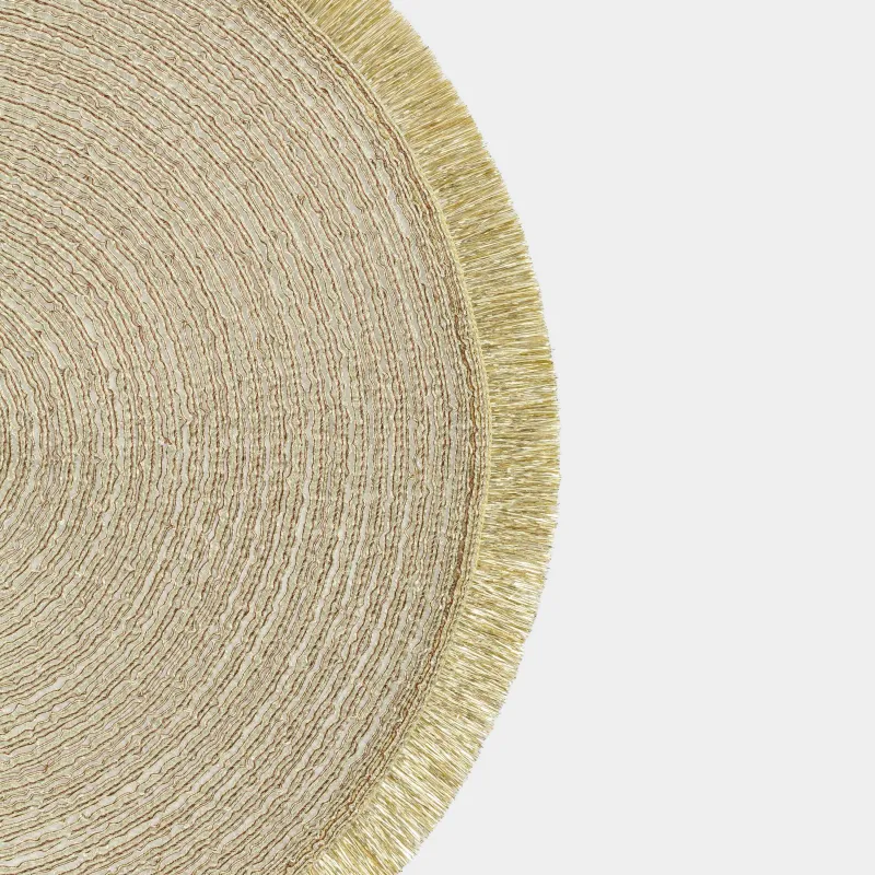 Аспаптарға арналған майлық, 38 см, жиегі бар, полиэстер, дөңгелек, алтын, Rotary shine, image-1