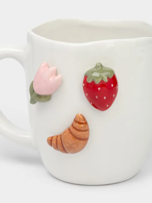 Саптыаяқ, 400 мл, магниттері бар, керамика, ақ, Кішкентай қуаныштар, Magnet joy, image-2