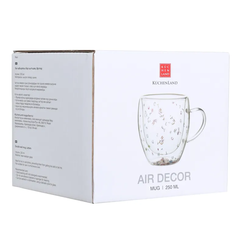 Кружка, 250 мл, стекло Б, Буквы, Air-sparkly, image-2