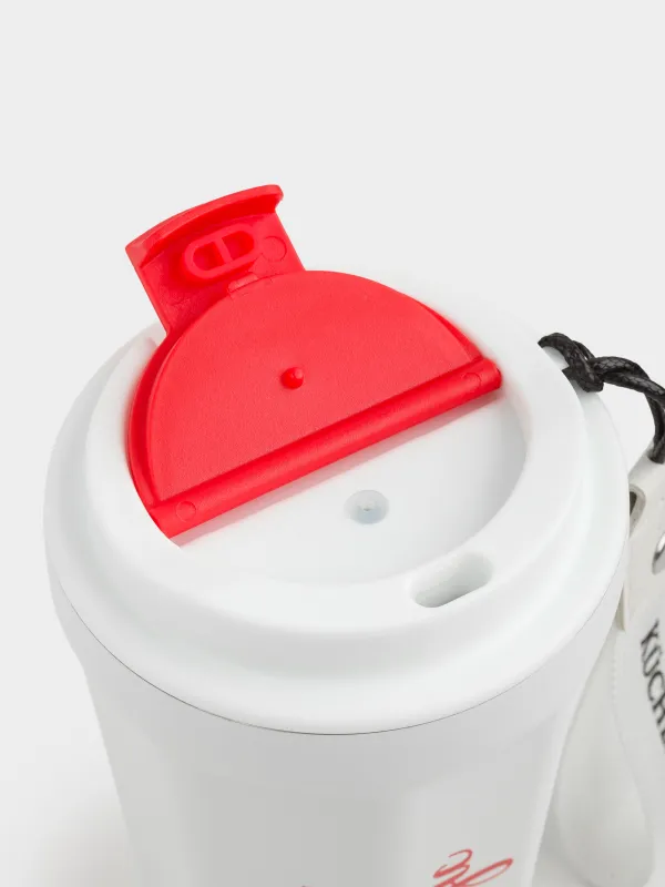 Термосаптыаяқ, 350 мл, бауы бар, болат/пластик/тоқыма, ақ және қызыл, Story, image-3