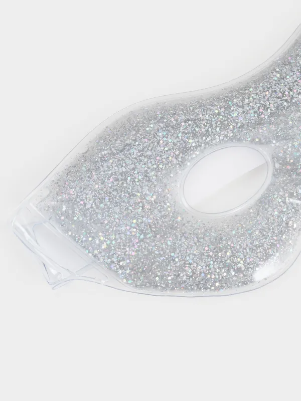 Маска для лица косметическая, 23 см, многоразовая, гелевая, с блестками, Beauty salon, image-2