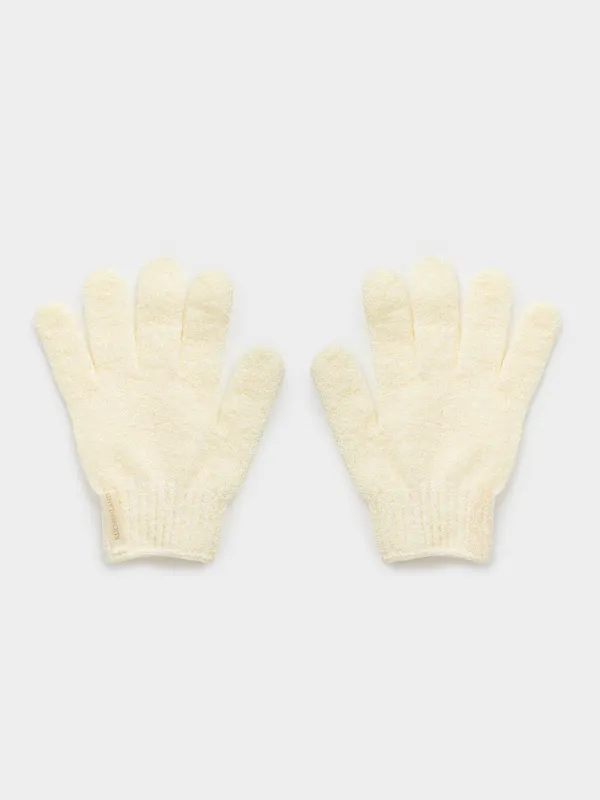 Денені жууға арналған қолғап, 20 см, 2 дана, қабыршақтайды, нейлон, сарғылт-қоңыр, Unique spa, image-0