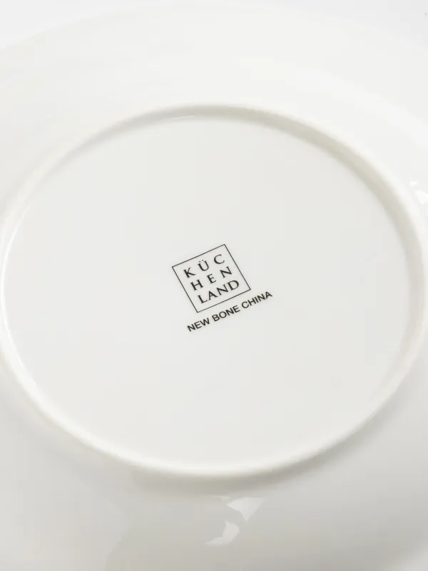 Ас сервизі, 6 адам, 18 зат, фарфор N, ақ-жасыл, Қысқы гүл шоқтары, Winter lace, image-5