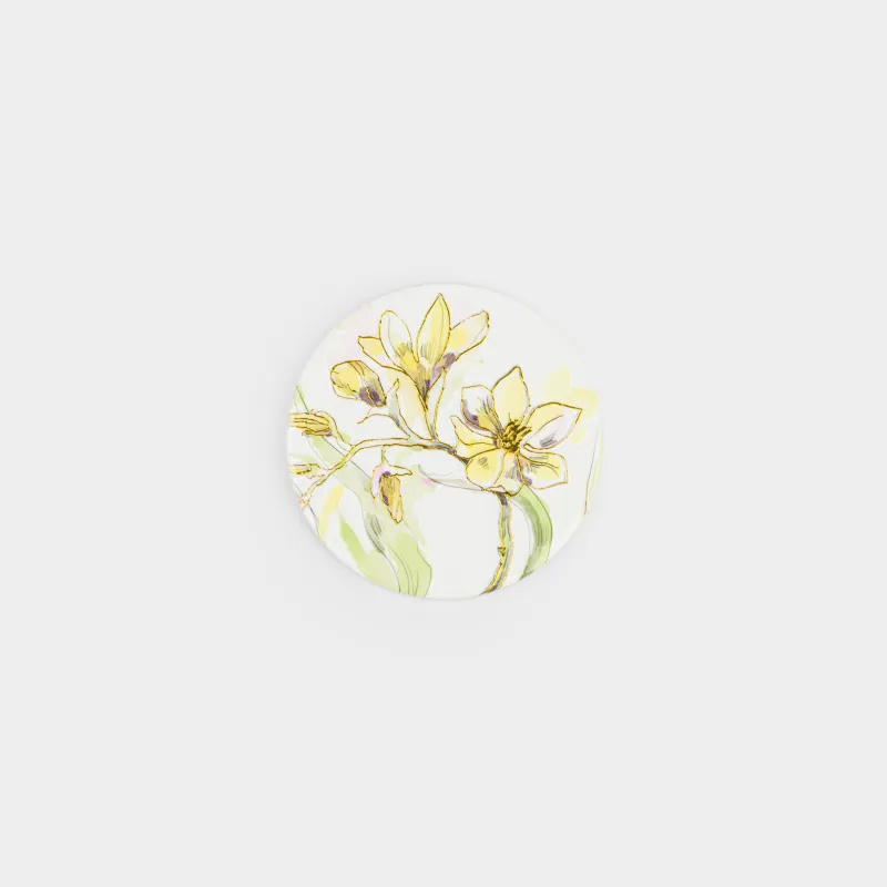 Саптыаяқ тұғыры, 11 см, дөңгелек, керамика/тығын, ақ, Гүлдер, Bloome