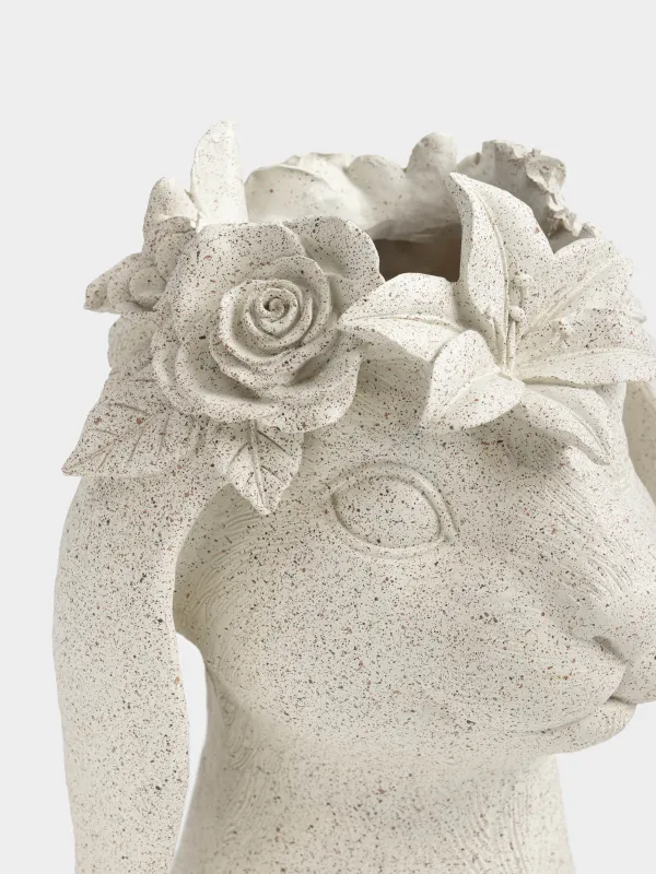 Сәндік ваза, 22 см, полирезин, сарғылт-қоңыр, Гүлдер арасындағы қоян, Flora Easter, image-2