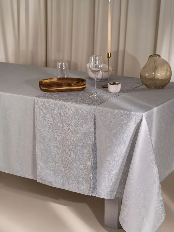 Дорожка настольная, 40х160 см, жаккард, полиэстер, серая, Шишки, Spruce cones, image-7