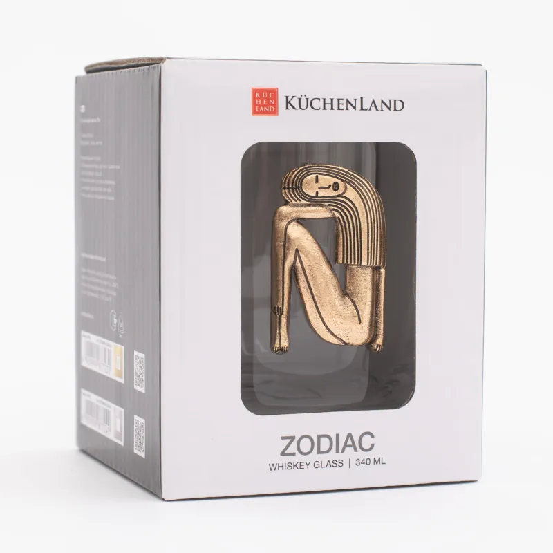 Виски стақаны, 10 см, 340 мл, шыны/металл, алтын, Бикеш, Zodiac, image-5
