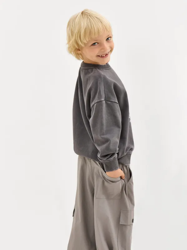 Брюки-карго, р. 104 см, для мальчиков, с вшитым ремнем, полиамид/спандекс, серые, Jamal, image-6