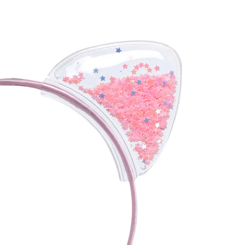 Шаш жиегі, 12х15 см, балаларға арналған, пластик / акрил, қызғылт, құлақ, Hairstyle, image-1