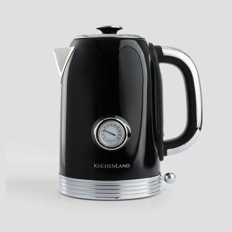 Электрлік шәйнек, 1,7 л, 1850-2200 Вт, болат/пластик, қара, Vintage black