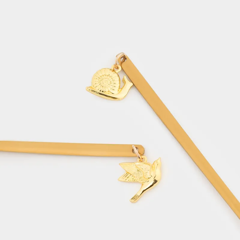 Ложка десертная, 13 см, 2 шт, сталь, золотистая, Птица/Улитка, Tale garden, image-5