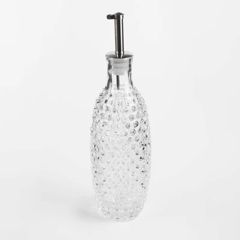 Май немесе сірке суына арналған бөтелке, 250 мл, диспенсері бар, шыны р / металл, көпіршікті, image-0