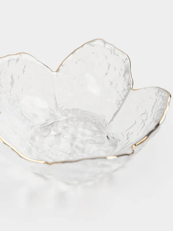 Пиала, 10х4 см, с золотистым кантом, Цветок, Glacial, image-2