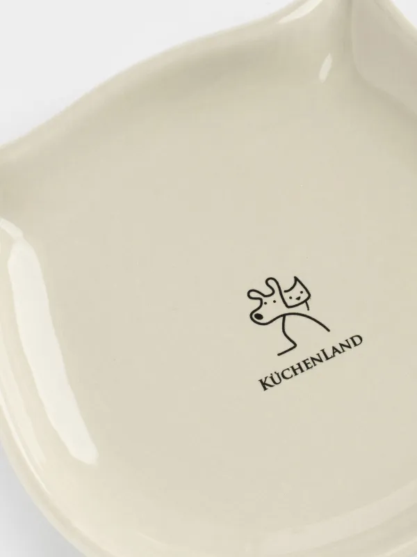 Миска для животных, 14х13 см, 100 мл, плоская, керамика, серая, Кот, Whiskers, image-7