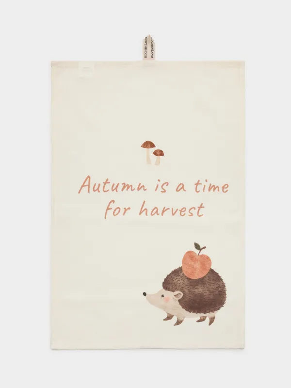 Асүйлік сүлгі, 40х60 см, мақта, сарғылт-қоңыр, Алмасы бар кірпі, Hedgehog apple, image-0