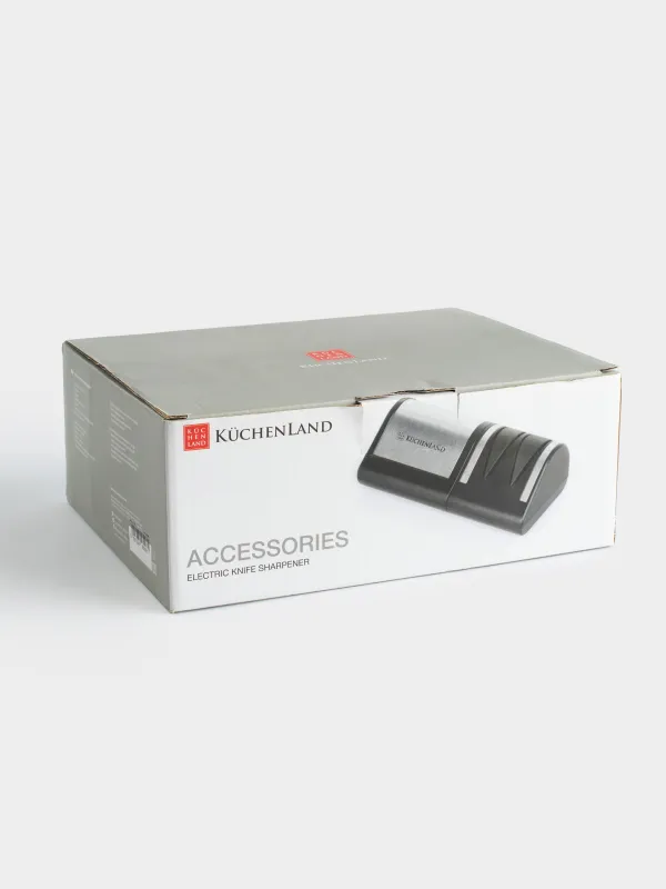 Точило для ножей, 21 см, два этапа заточки, электрическое, пластик/сталь, черное, Accessories, image-5