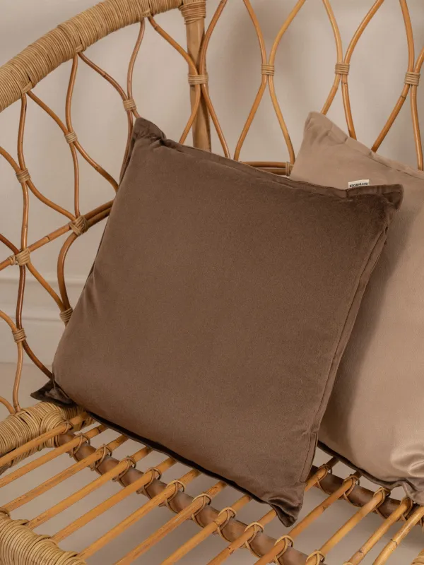 Сәндік жастық, 45х45 см, барқыт, қоңыр, Silk velvet, image-2