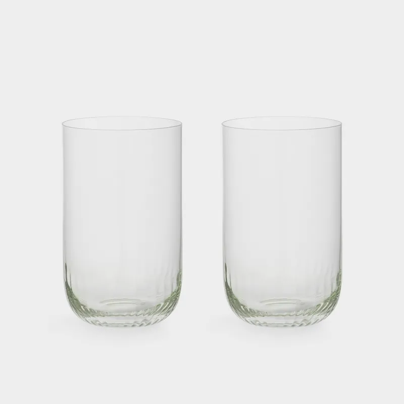 Стақан, 12 см, 460 мл, 2 дана, хрусталь шыны, жасыл, Rofrano