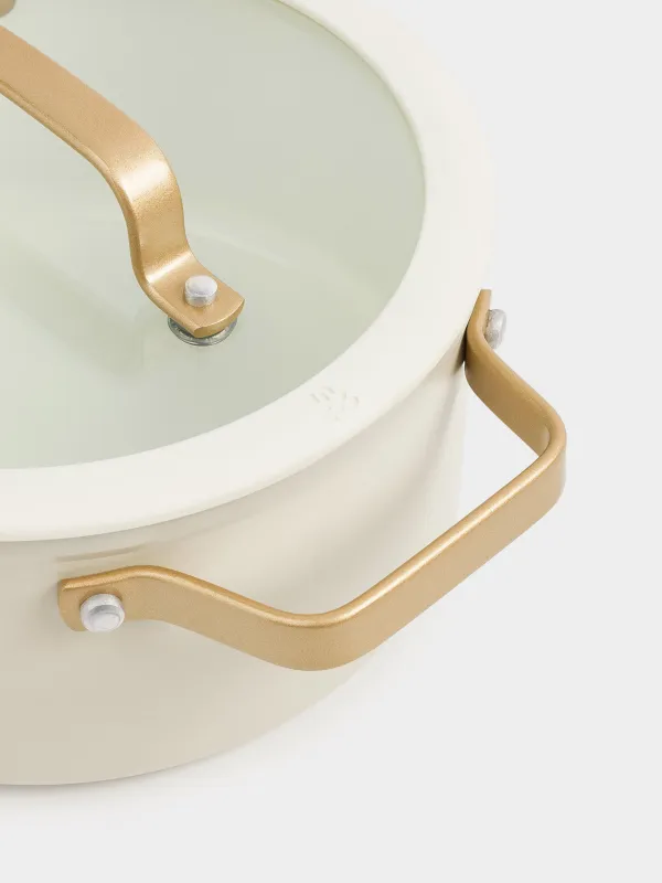 Кәстрөл, 20 см, 2,8 л, қақпағы бар, жабыны бар, алюминий, сүт түстес, Piatto gold, image-4