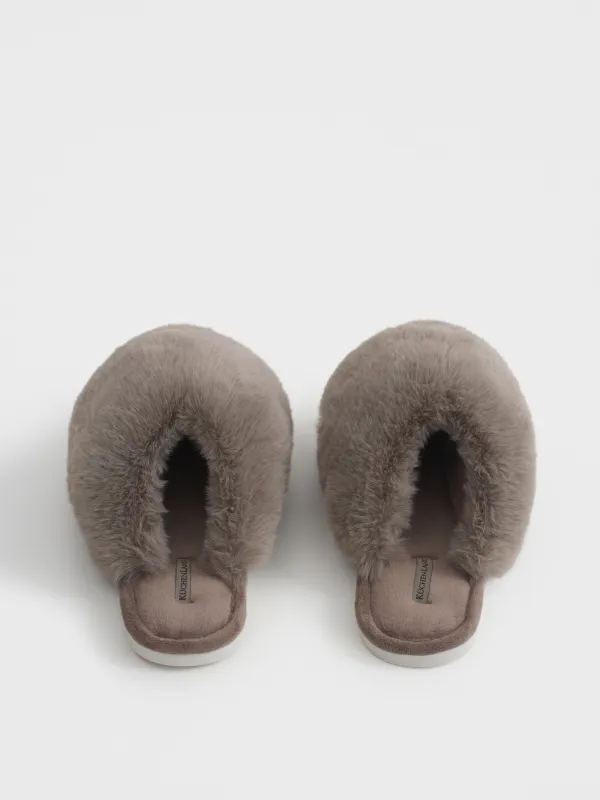 Әйелдерге тәпішкелері, үйге арналған, өлшемі 36-37, жасанды үлбір/барқыт, қоңыр, Bushy, image-4