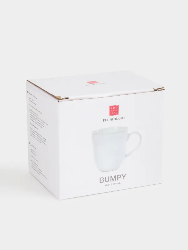 Саптыаяқ, 350 мл, керамика, ақ, Жиегі бұдыр, Bumpy, image-3