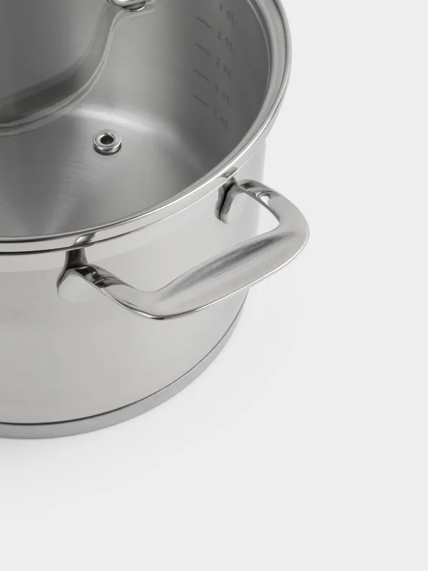 Кәстрөл, 20 см, 3,8 л, қақпағы бар, Silver Stone, image-5