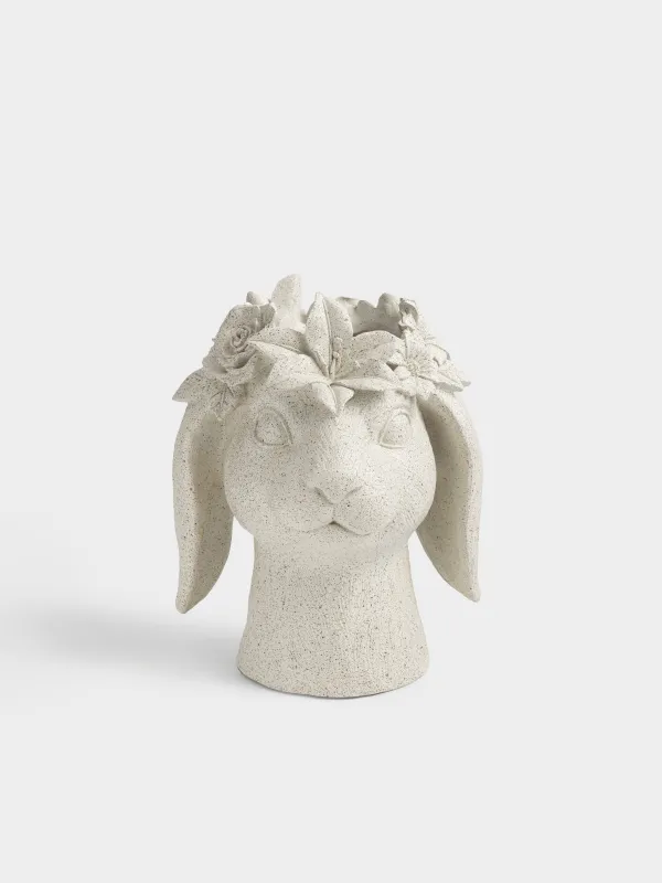 Сәндік ваза, 22 см, полирезин, сарғылт-қоңыр, Гүлдер арасындағы қоян, Flora Easter, image-0