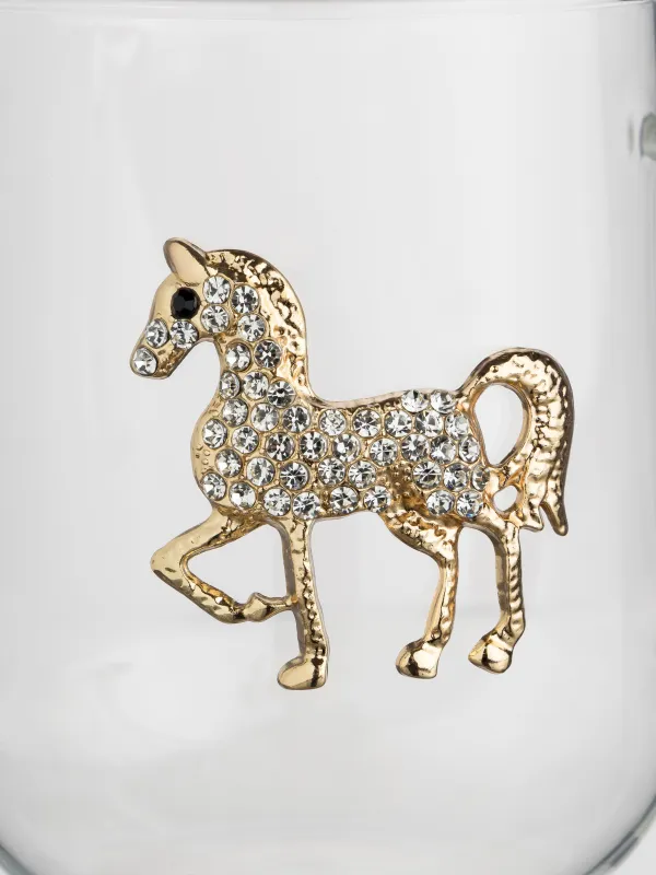 Саптыаяқ, 580 мл, шыны Б/металл, Алтын жылқы, Lux elements, image-3