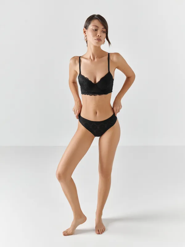 Трусы женские, кружево, черные, Слипы, Lacie, image-1