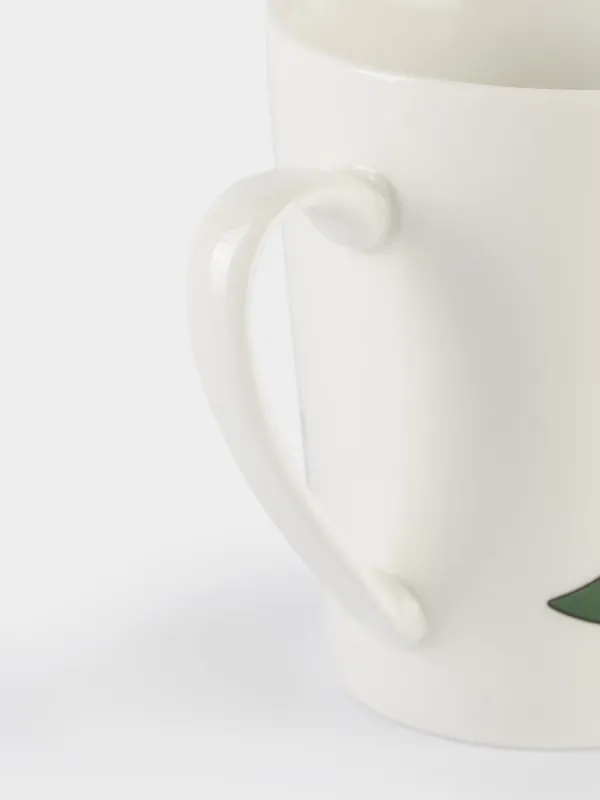 Кружка, 420 мл, фарфор N, белая, Кот на елке, Cat, image-3