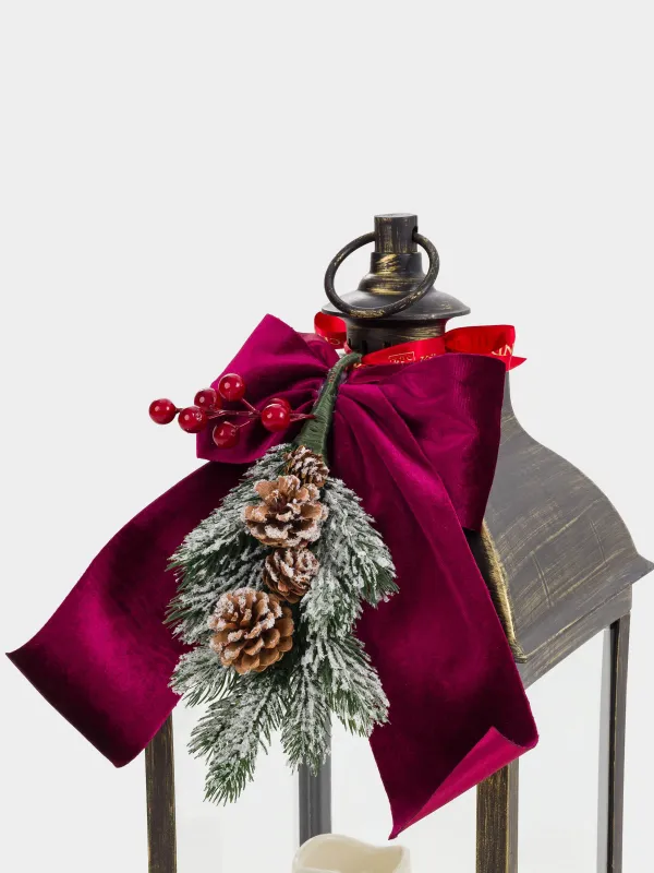 Сәндік шам, 60 см, пластик, қола, Шамдары бар шам, Bronze style, image-3