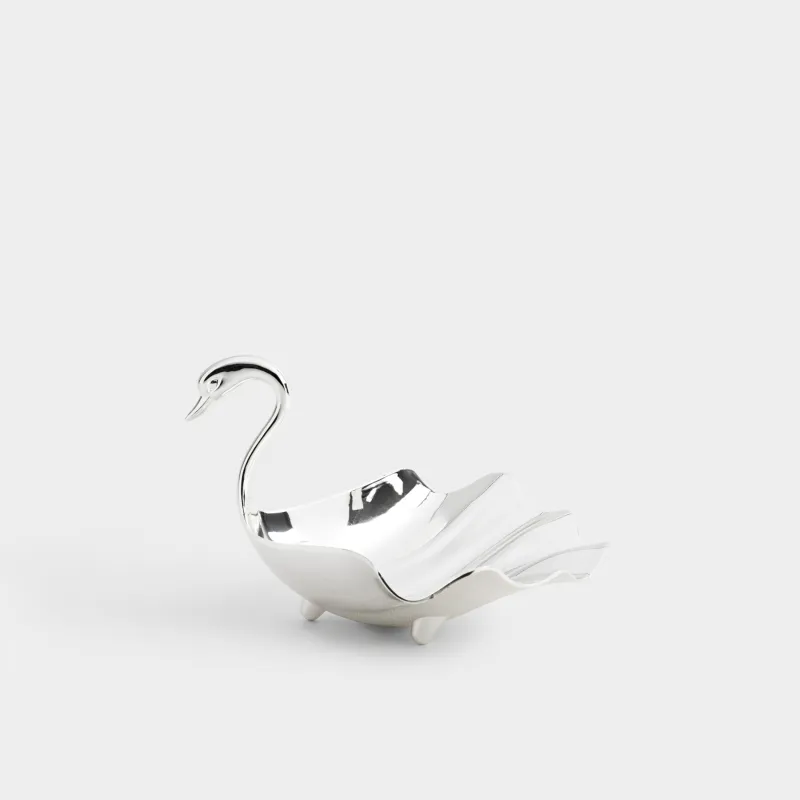 Блюдо декоративное, 15x12х9 см, сталь, Лебедь, Swan