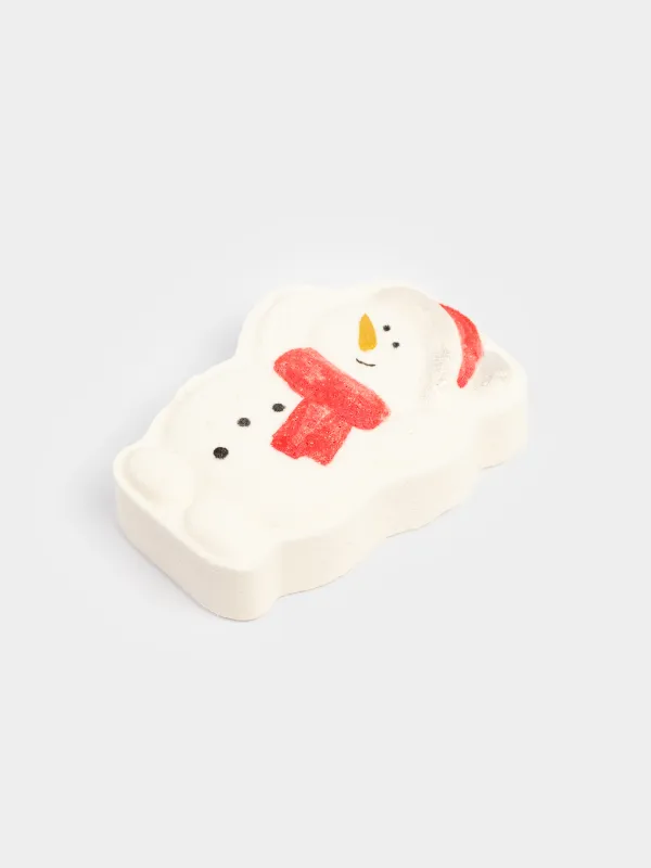 Бомбочка для ванны, 100 гр, бело-синяя, Вишня, Снеговик, Snowy, image-1