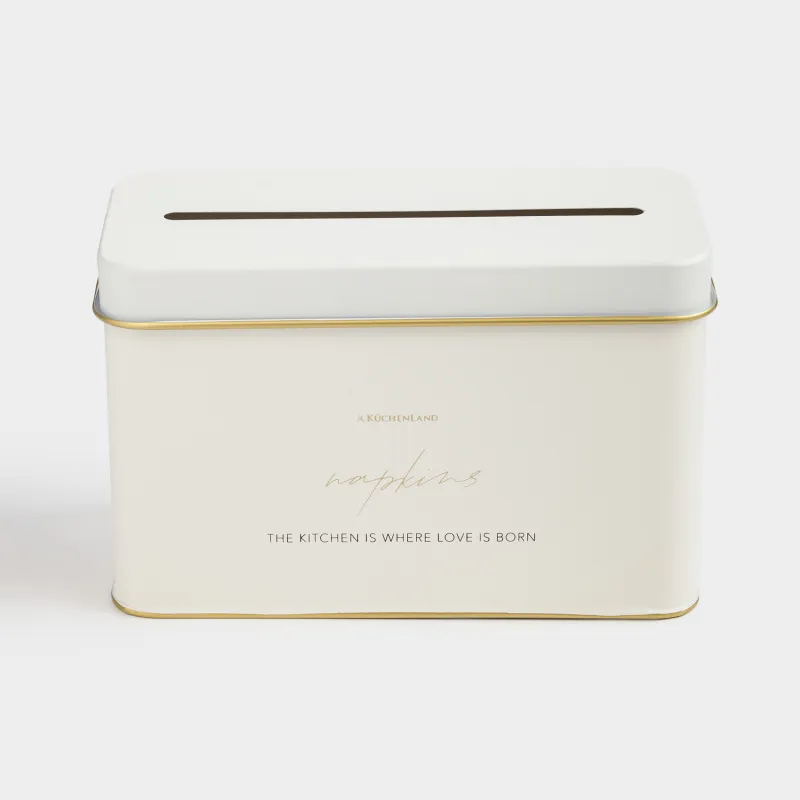 Бокс для бумажных салфеток, 22х12 см, металл, молочно-золотистый, Autograph