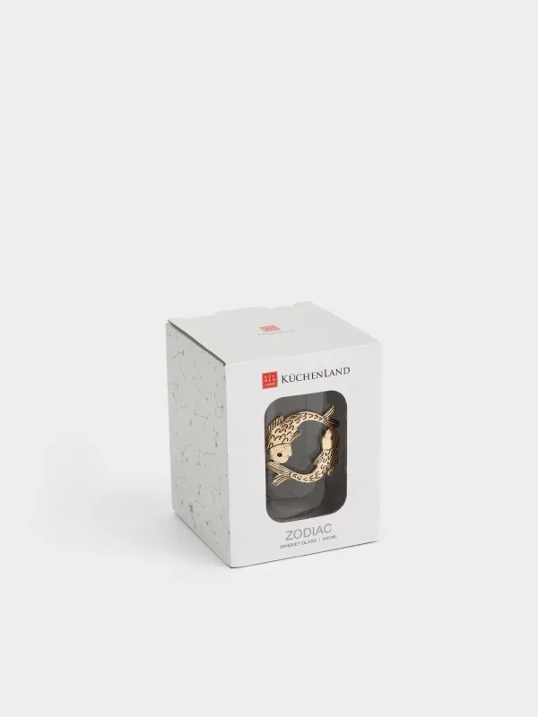Стакан для виски, 10 см, 340 мл, стекло/металл, золотистый, Рыбы, Zodiac, image-4