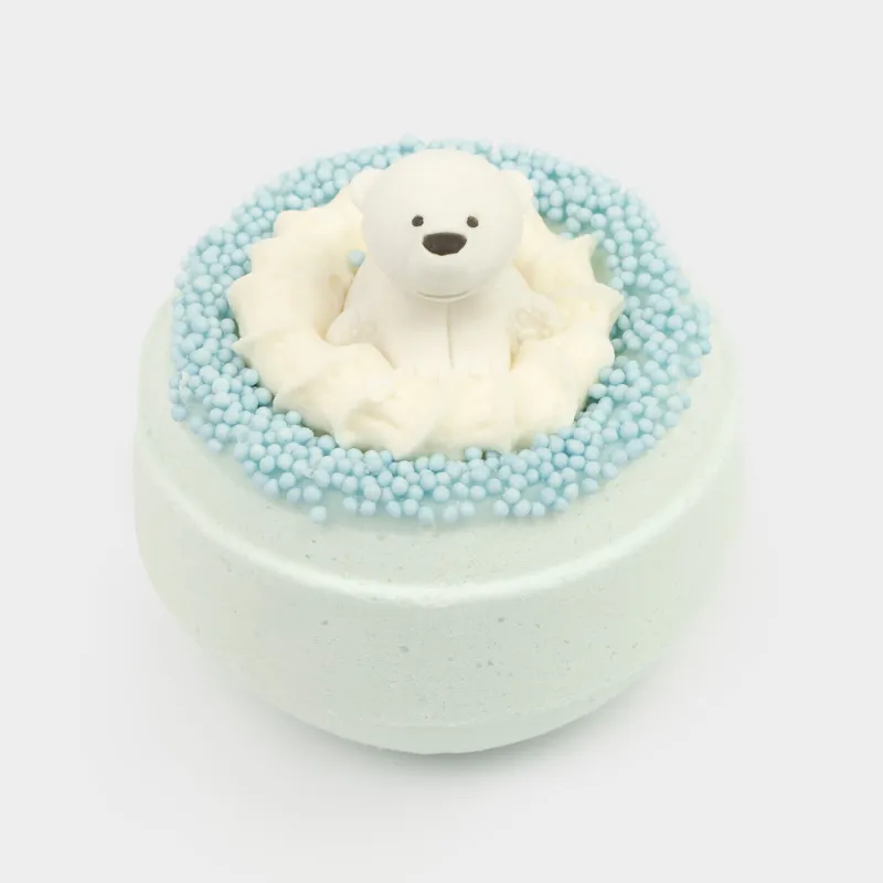 Ваннаға арналған бомба, 130 гр, ойыншығы бар, көгілдір, Қаражидек, Аю, White bear