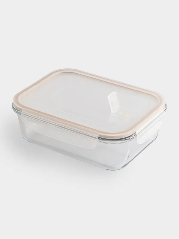 Контейнер, 1,5 л, қысқыштары бар, клапаны бар, шыны Т, тікбұрышты, Soft kitchen, image-2